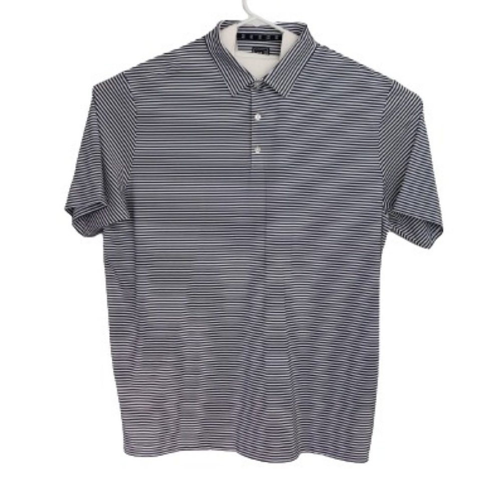 Striped Z-Line Polo, XXL, Black and White